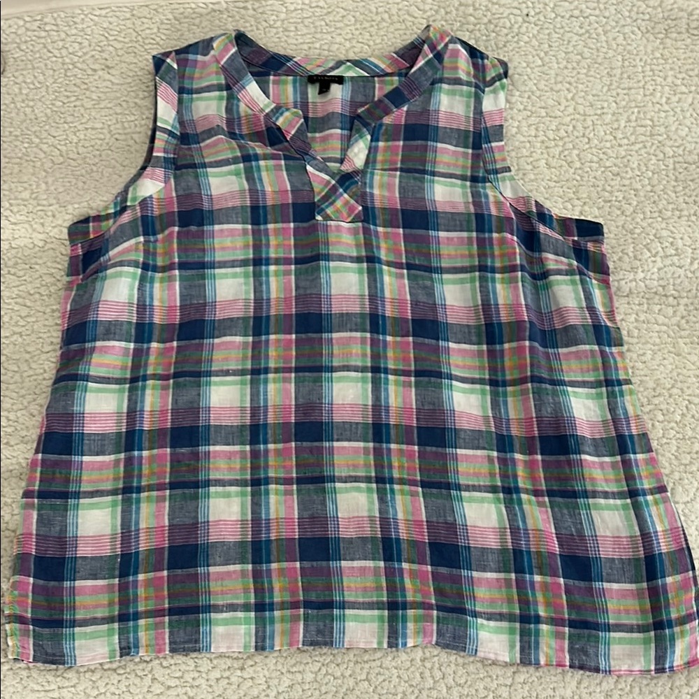 Talbots Linen Blouse Size XL